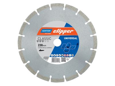 Norton Clipper CLI626810 Classic Universal Blue Diamond Blade 230 x 22.23mm