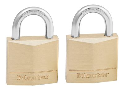 Master Lock MLK130T Solid Brass 30mm Padlock 4-Pin - Keyed Alike x 2