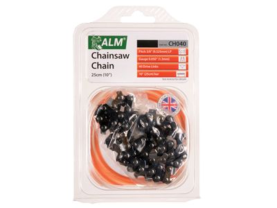 ALM Manufacturing ALMCH040 CH040 Chainsaw Chain 3/8in x 40 links 1.3mm - Fits 25cm Bars