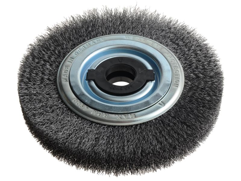 Lessmann LES366162 Wheel Brush D200mm x W35-40 x 80 Bore Steel Wire 0.30 + Adaptors Set 4 +1