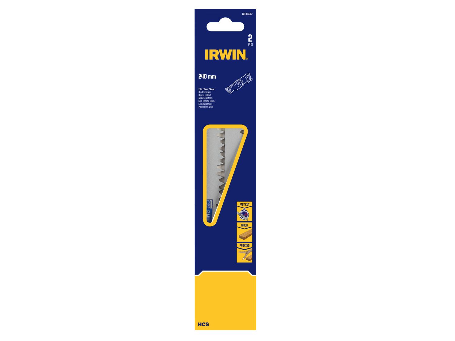 IRWIN IRWIW1016302 Sabre Saw Blade Coarse Wood Cutting 240mm Pack of 2