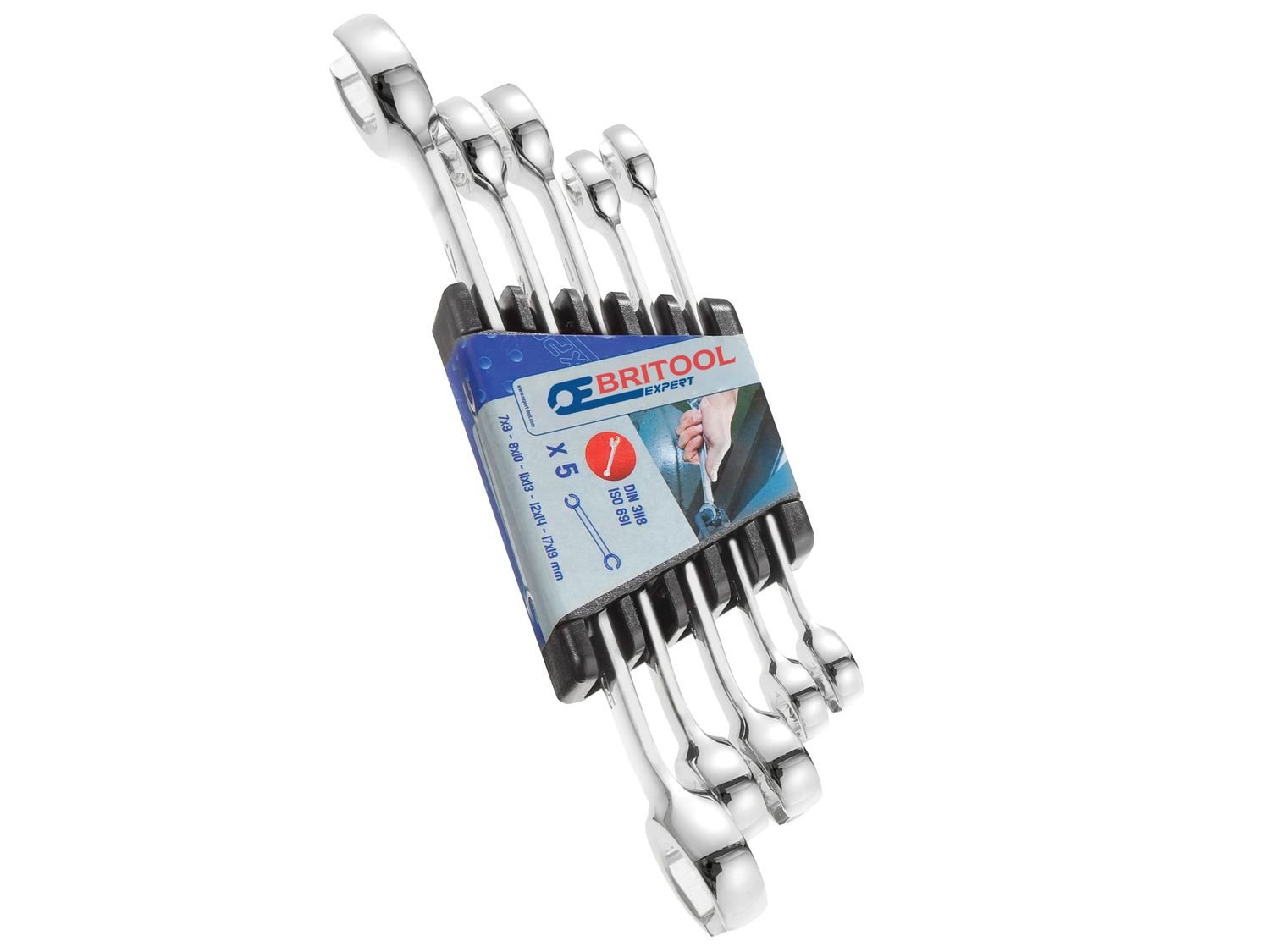 Expert BRIE112501B Flare Nut Wrench Set, 5 Piece