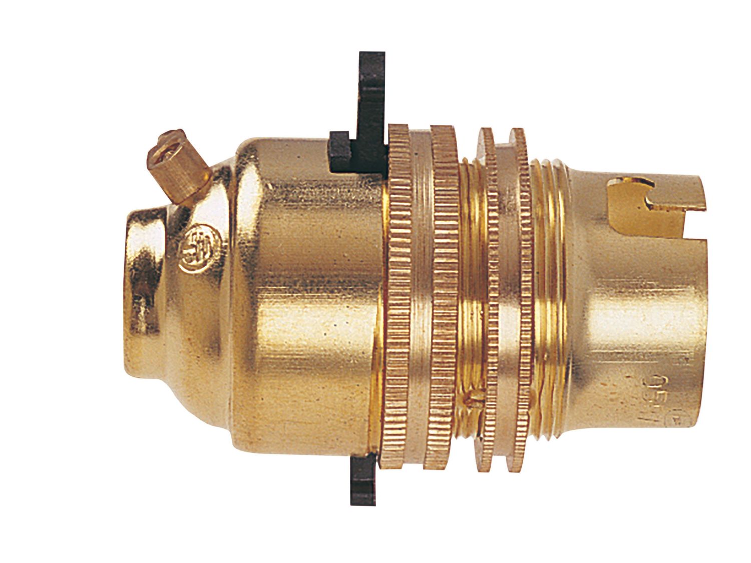 Dencon DCN101NB BC Brass 1/2in Switched Lamp Holder