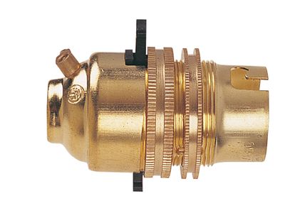 Dencon DCN101NB BC Brass 1/2in Switched Lamp Holder
