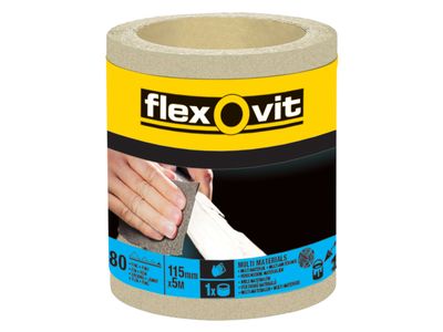 Flexovit FLV26413 General Purpose Sanding Roll 115mm x 5m Fine 180G
