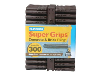 Plasplugs PLABP539 BP 539 Solid Wall Super Grips™ Fixings Brown (300)