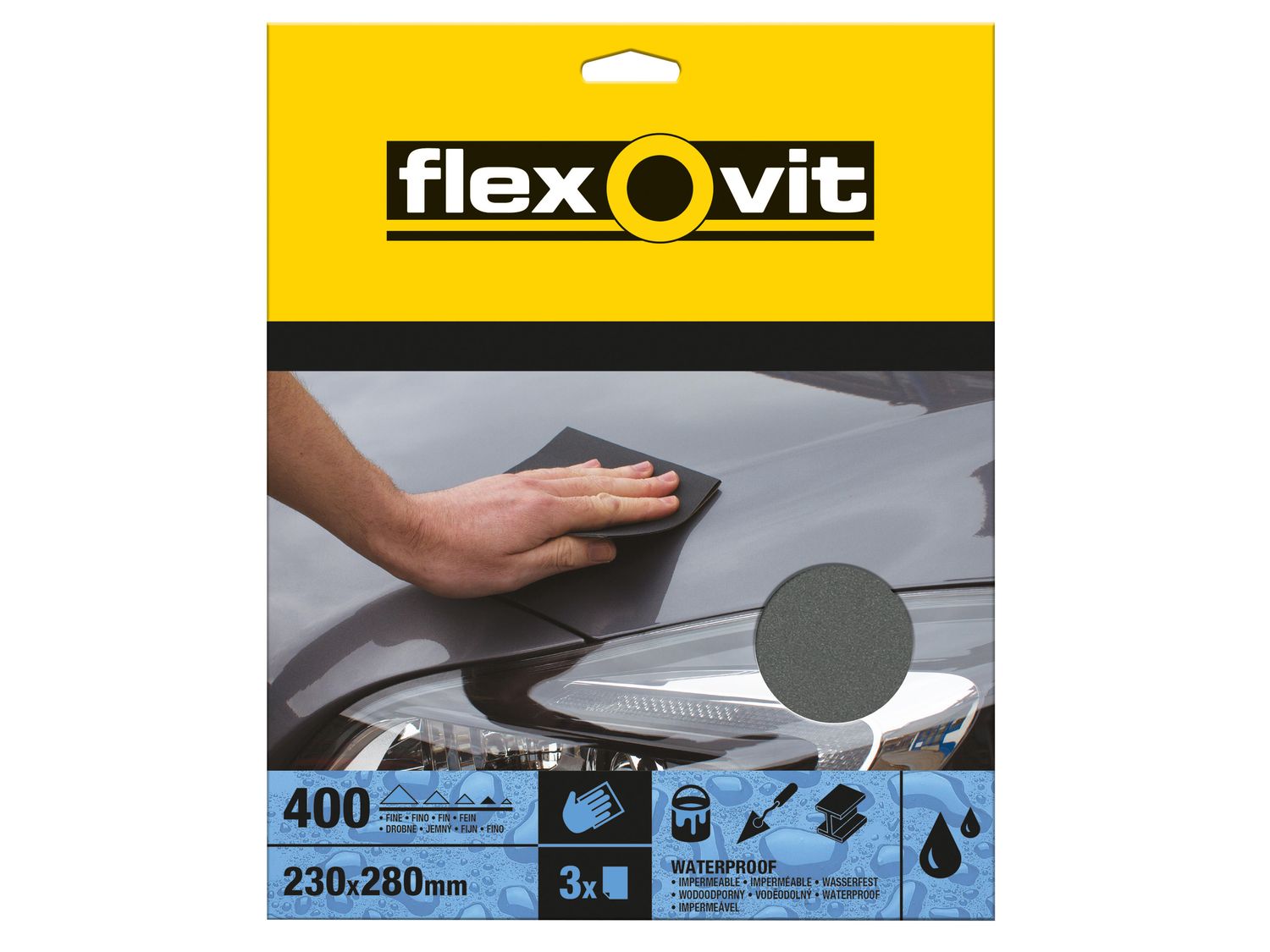 Flexovit FLV26303 Waterproof Sanding Sheets 230 x 280mm Fine 400G (3)