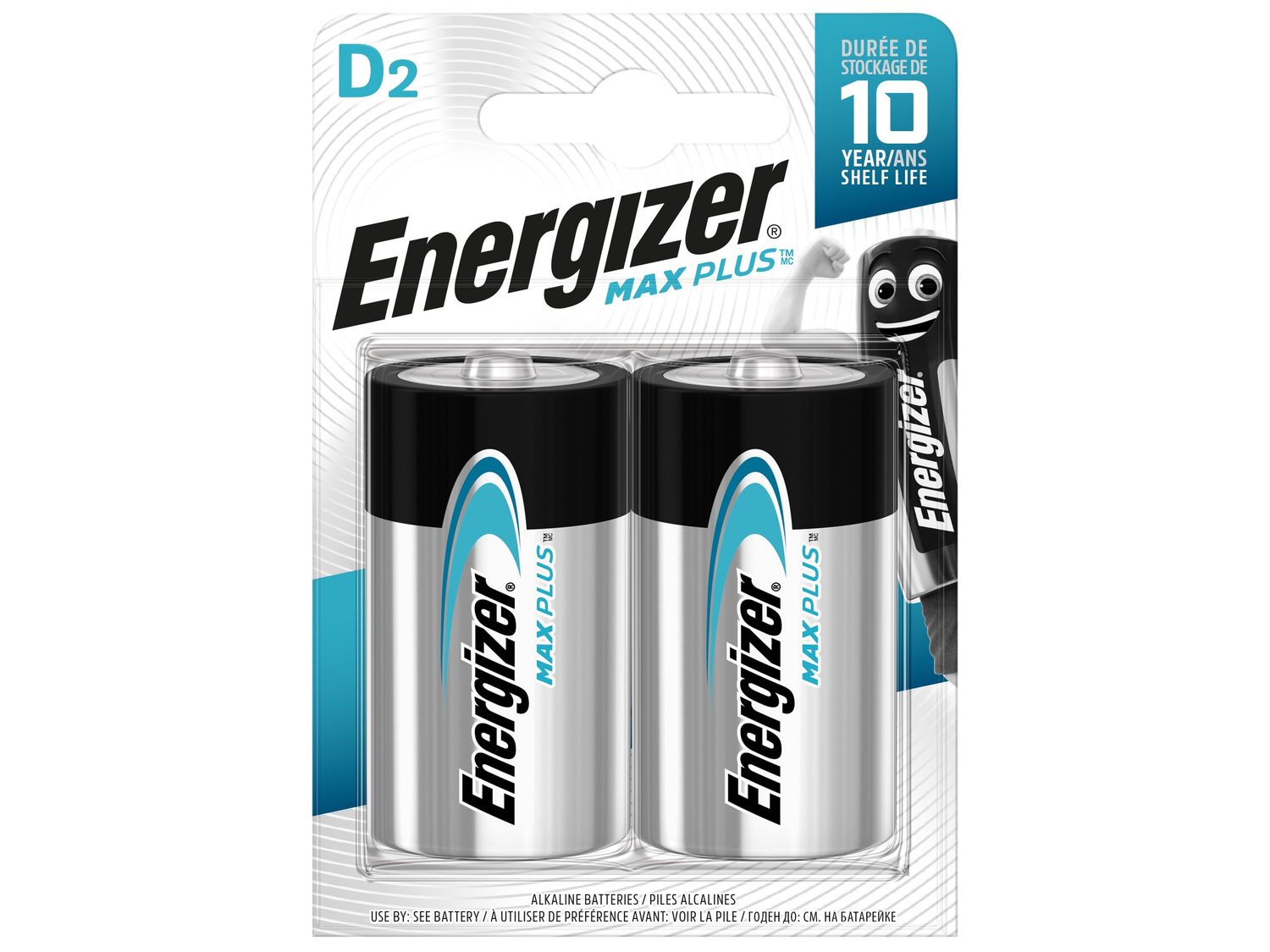 Energizer ENGMAXPD2 MAX PLUS™ D Alkaline Batteries (Pack 2)