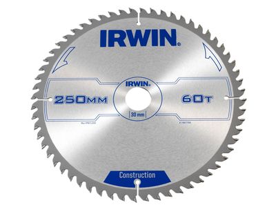 IRWIN IRW1907700 General Purpose Table &amp; Mitre Saw Blade 250 x 30mm x 60T ATB