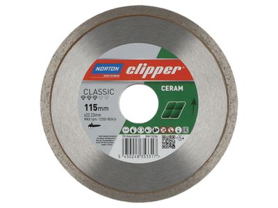 Norton Clipper CLI626825 Classic Ceramic Diamond Blade 115 x 22.23mm