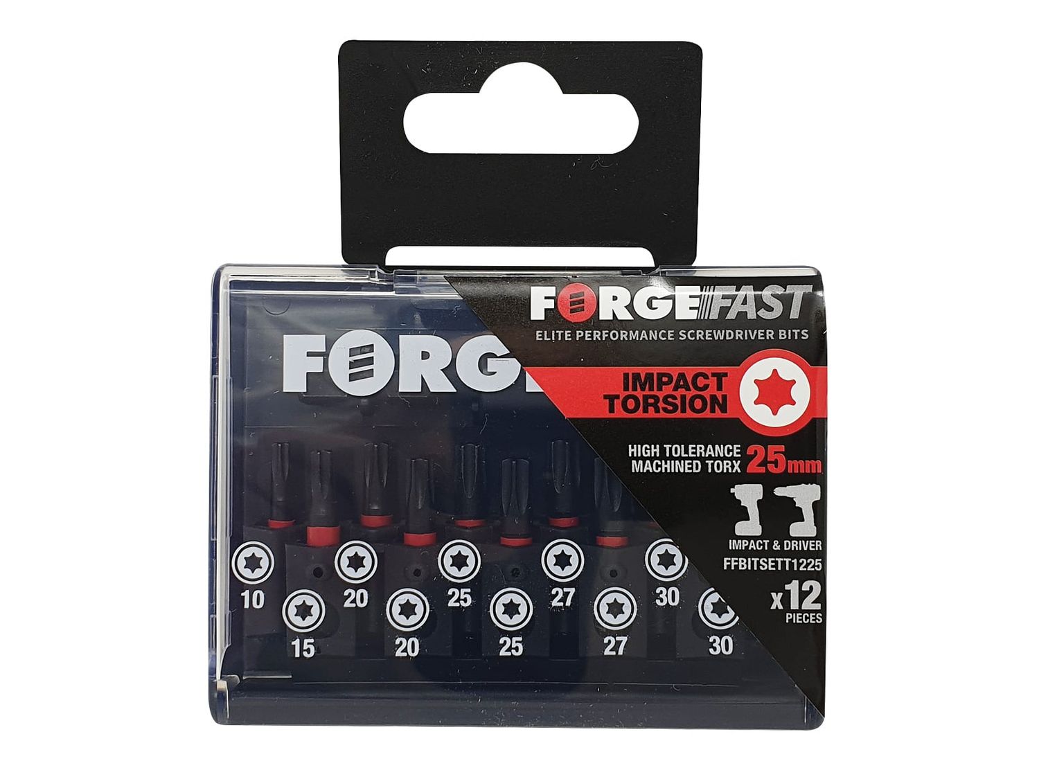 ForgeFix FORFFBST12 ForgeFast TORX Compatible Impact Bit Set, 12 Piece