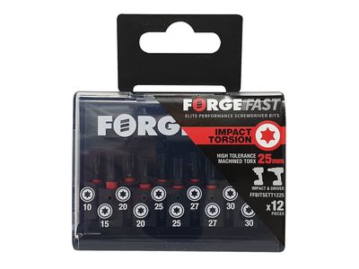ForgeFix FORFFBST12 ForgeFast TORX Compatible Impact Bit Set, 12 Piece