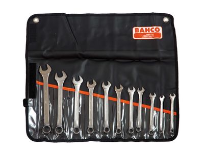 Bahco BAH111MSET11 Chrome Polished Combination Spanner Set, 11 Piece