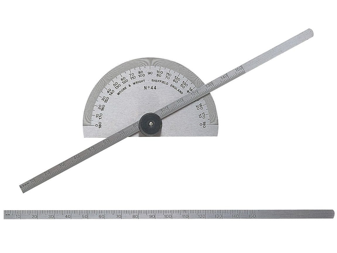 Moore &amp; Wright MAW44M Protractor Type Depth Gauge Metric 0-150mm