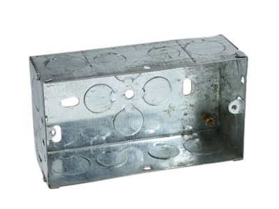 Axiom Electrical AXIMB235 Metal Twin Socket Box 35mm (Pack 5)