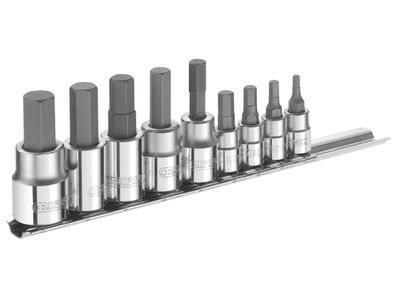 Expert BRIE034802B 1/4 &amp; 3/8in Drive Hex Bit Socket Set, 9 Piece