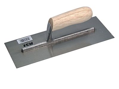 R.S.T. RST124D Plasterer&#39;s Finishing Trowel Grade B Banana Wooden Handle 11 x 4.1/2in