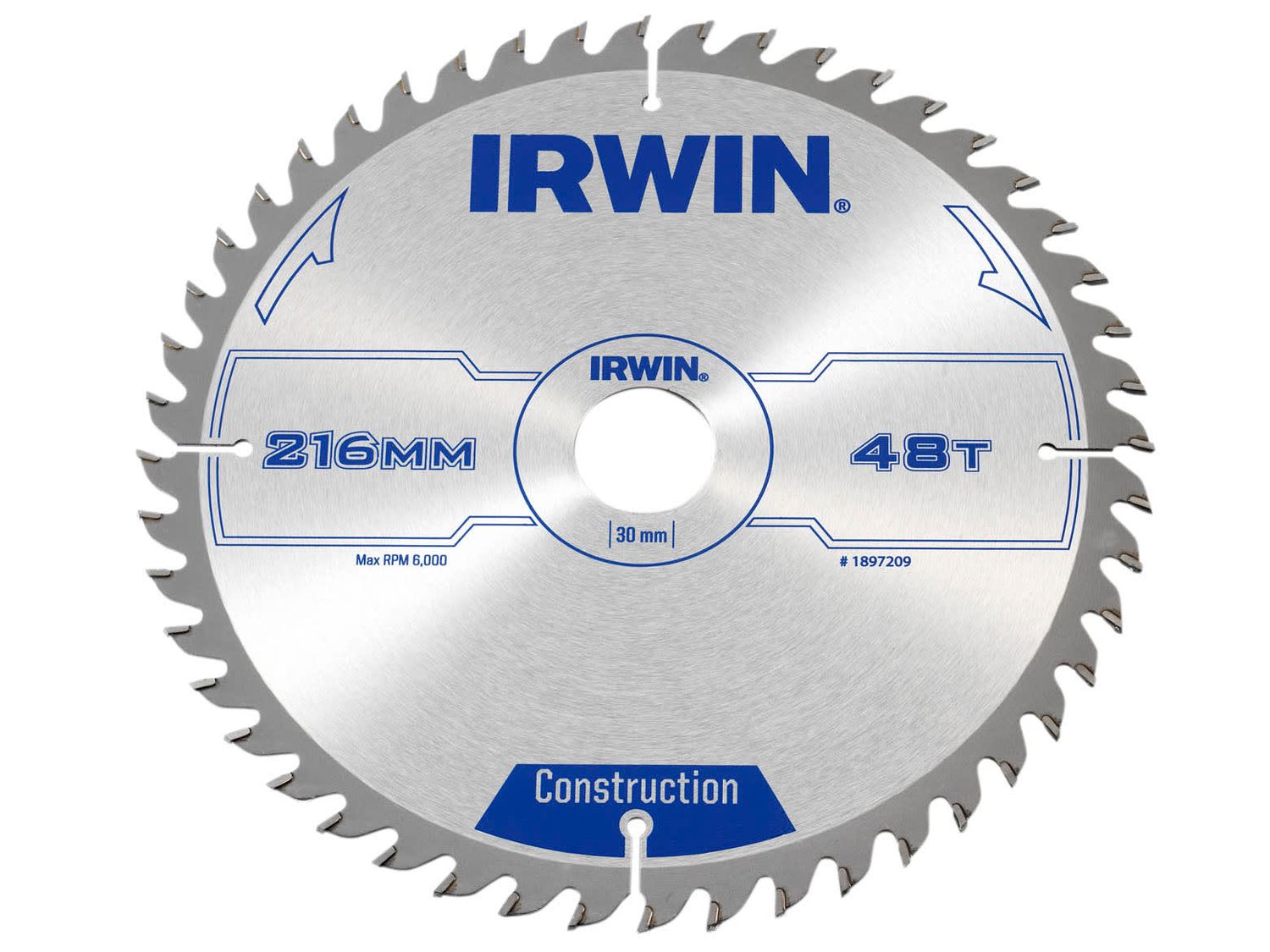IRWIN IRW1897209 General Purpose Table &amp; Mitre Saw Blade 216 x 30mm x 48T ATB