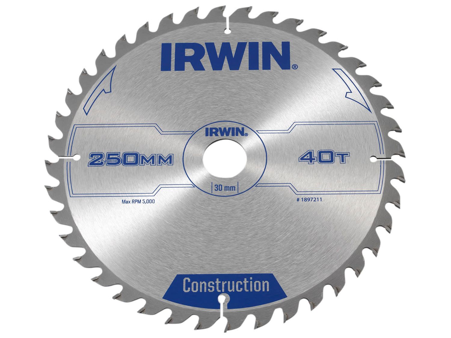 IRWIN IRW1897211 General Purpose Table &amp; Mitre Saw Blade 250 x 30mm x 40T ATB