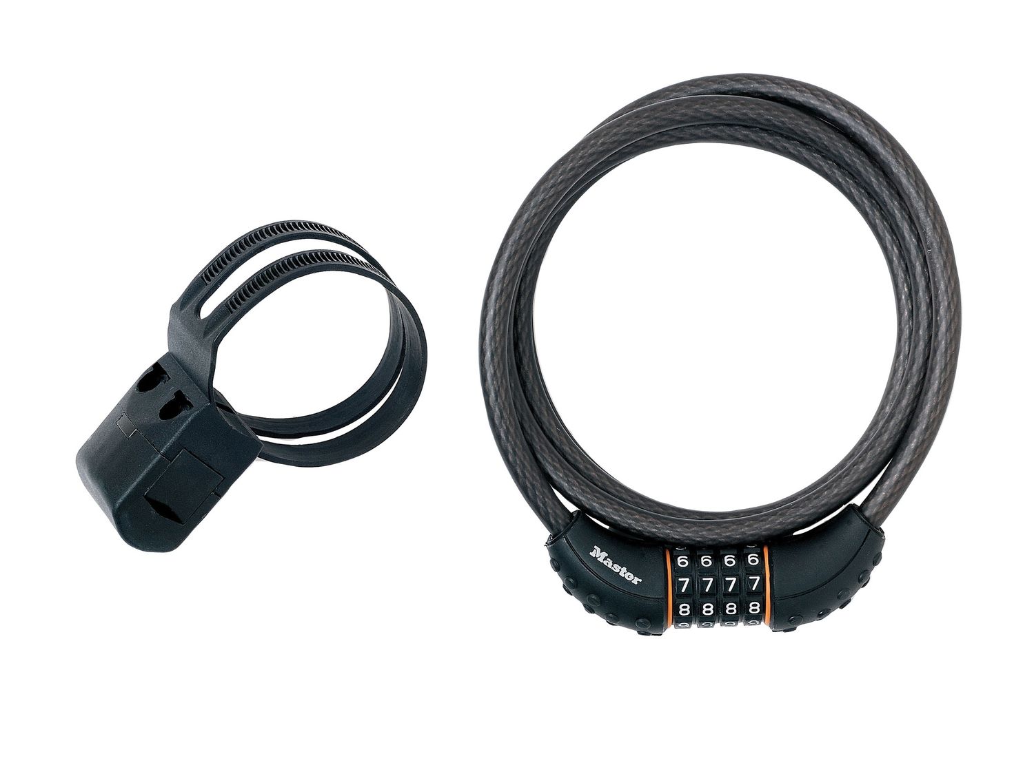 Master Lock MLK8120E Black Braided Steel Combination Cable 1.8m x 10mm