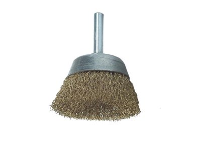 Lessmann LES43012607 DIY Cup Brush with Shank 50mm, 0.25 Brass Wire