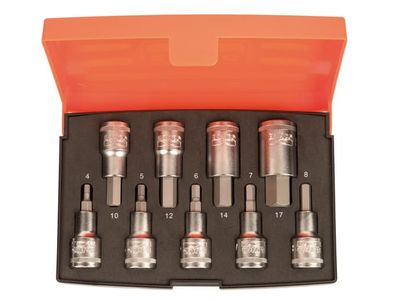 Bahco BAHS9HEX S9HEX 1/2in Drive Socket Set, 9 Piece