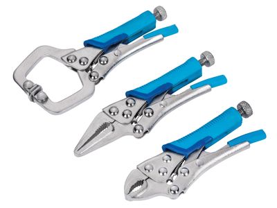 BlueSpot Tools B/S6528 Mini Locking Pliers Set, 3 Piece