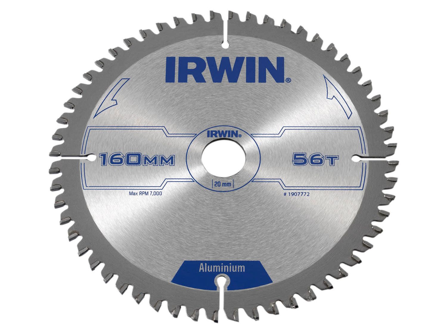 IRWIN IRW1907772 Professional Aluminium Circular Saw Blade 160 x 20mm x 56T TCG