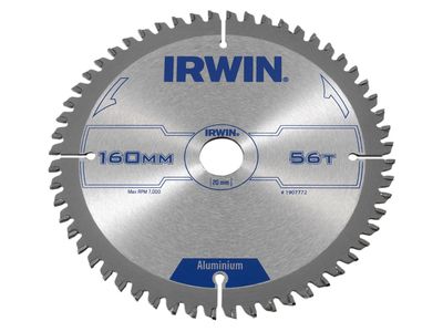 IRWIN IRW1907772 Professional Aluminium Circular Saw Blade 160 x 20mm x 56T TCG