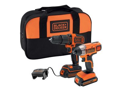 BLACK + DECKER B/DBCK25S2S BCK25S2S Twin Kit 18V 2 x 1.5Ah Li-ion