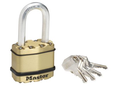 Master Lock MLKM1BLF Excell™ Brass Finish 45mm Padlock 4-Pin - 38mm Shackle