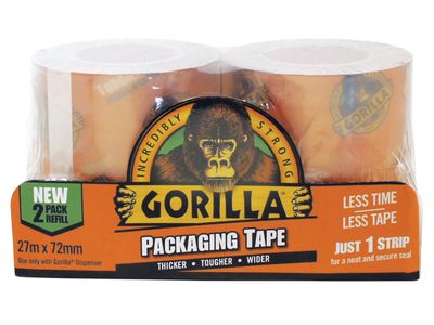 Gorilla Glue GRGPKTAPE27 Gorilla Packaging Tape Refill 72mm x 27m  (Pack 2)