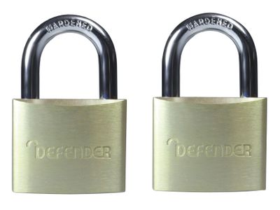 DEFENDER DEFDFAL4T Aluminium Padlock Twin Pack 40mm
