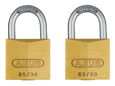 ABUS Mechanical ABU6530TC 65/30mm Brass Padlock Twin Carded