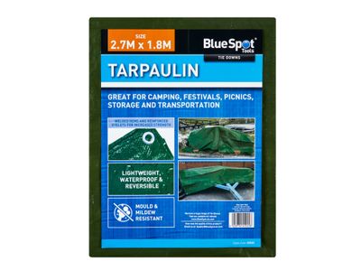 BlueSpot Tools B/S45925 Green Tarpaulin 2.7 x 1.8m