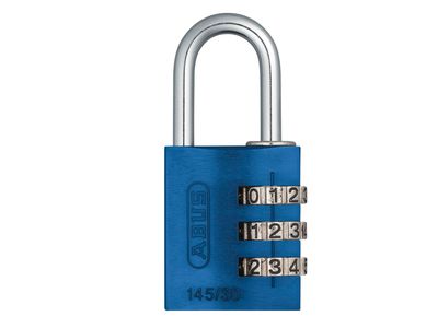 ABUS Mechanical ABU14530BLU 145/30 30mm Aluminium Combination Padlock Blue 46577