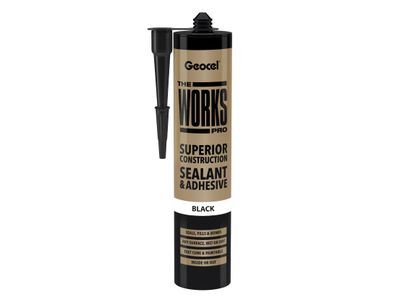 Geocel GEO6001242 THE WORKS PRO Sealant &amp; Adhesive Black 290ml