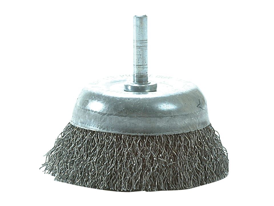 Lessmann LES43013307 DIY Cup Brush with Shank 75mm, 0.35 Steel Wire