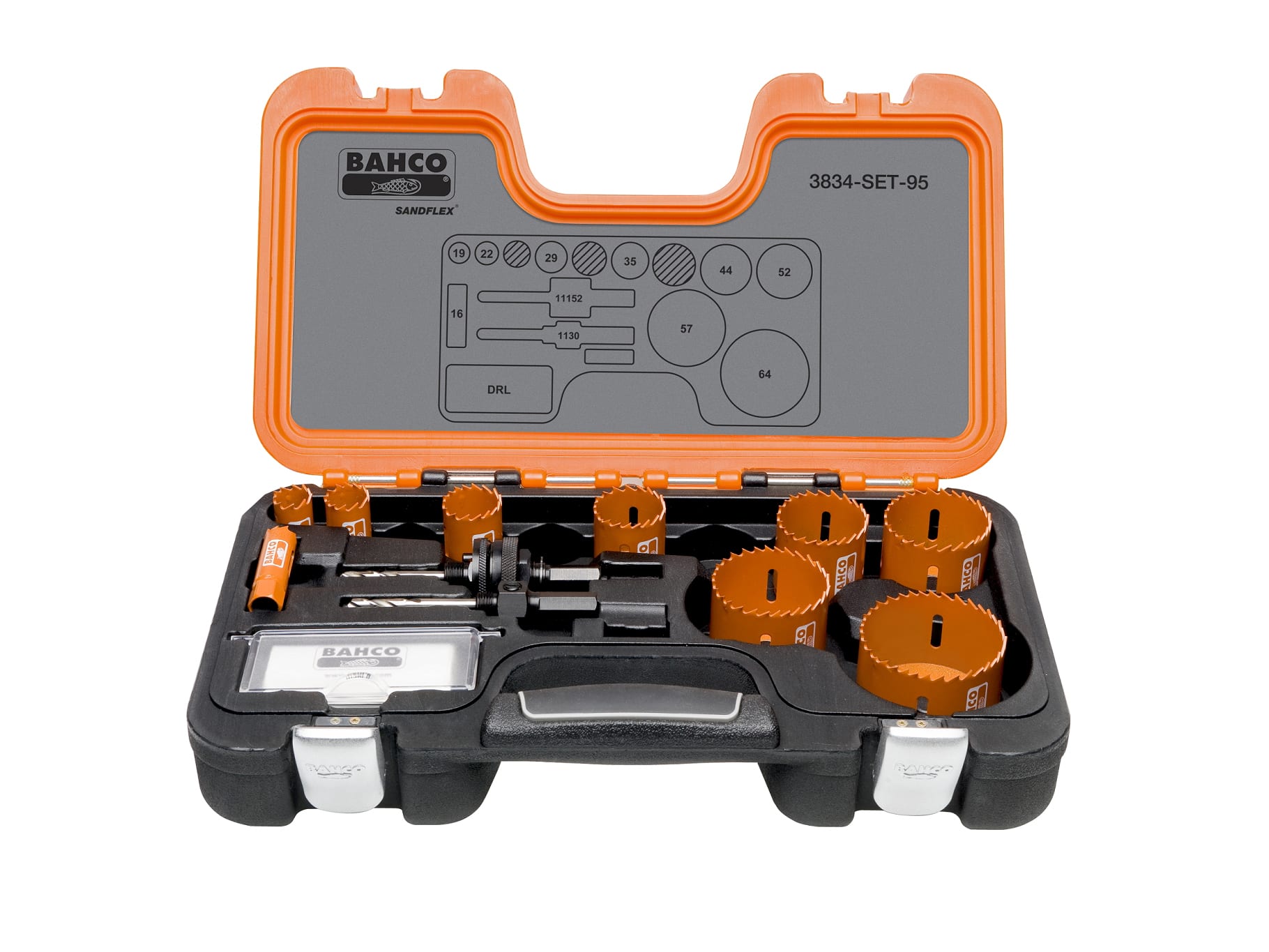 Bahco BAHHSSET95 Professional Holesaw Set 3834-95 Sizes: 16-64mm img