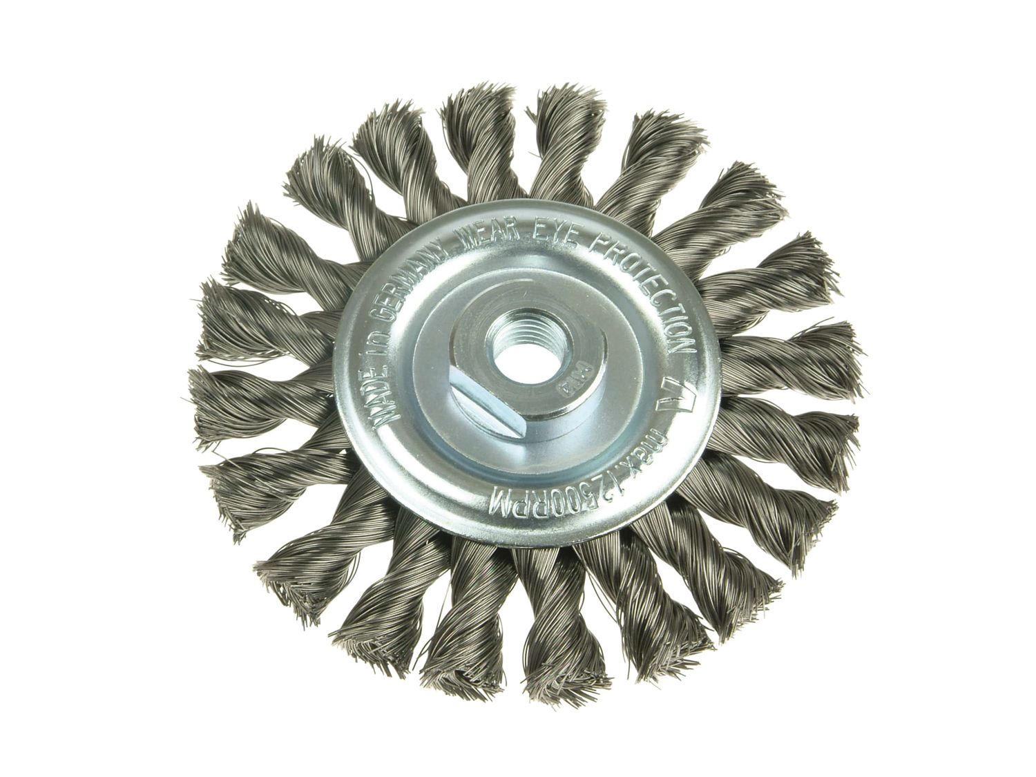 Lessmann LES472117 Knot Wheel Brush 115 x 14mm M14 Bore, 0.35 Steel Wire
