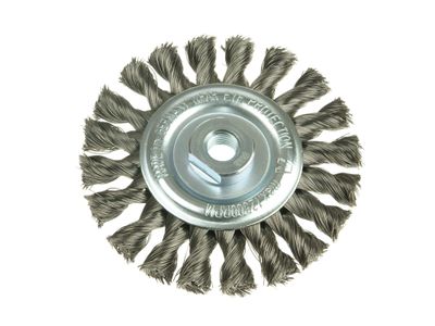 Lessmann LES472117 Knot Wheel Brush 115 x 14mm M14 Bore, 0.35 Steel Wire