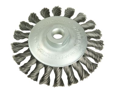Lessmann LES472257 Conical Knot Brush 115mm M14 Bore, 0.50 Steel Wire