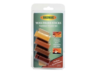 Briwax BRWWFSM Wax Filler Sticks Medium Wood Shades (Pack 4)