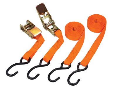 BlueSpot Tools B/S45407 Ratchet Tie-Down Set 25mm x 4.5m
