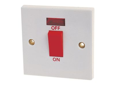 Dencon DCN4456NB Double Pole Switch with Pilot Lamp 45A
