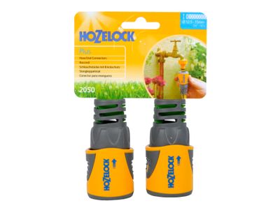 Hozelock HOZ2050AV 2050 Hose End Connector Plus for 12.5-15mm (1/2-5/8in) Hose (Twin Pack)