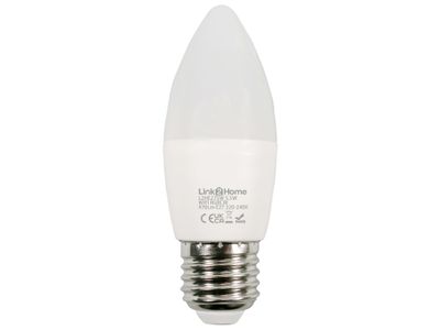 Link2Home LTHE275W Wi-Fi LED ES (E27) Opal Candle Dimmable Bulb, White + RGB 470 lm 5.5W