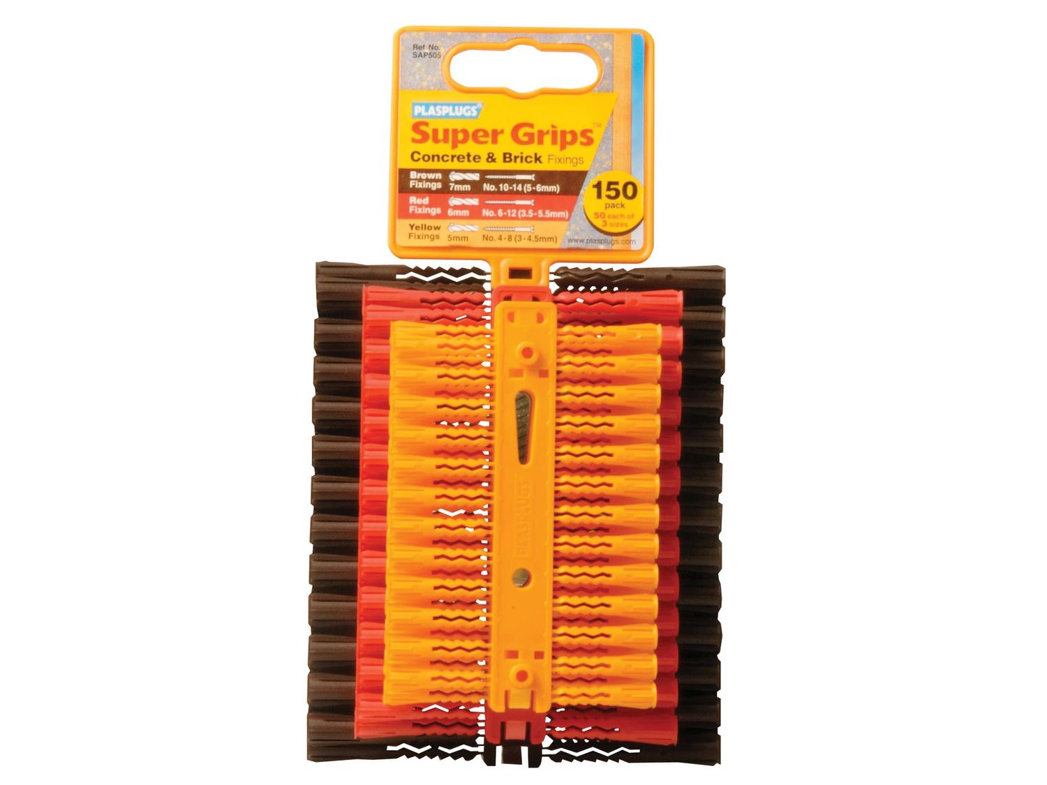 Plasplugs PLASAP505 SAP 505 Solid Wall Super Grips™ Fixings Assorted (150)