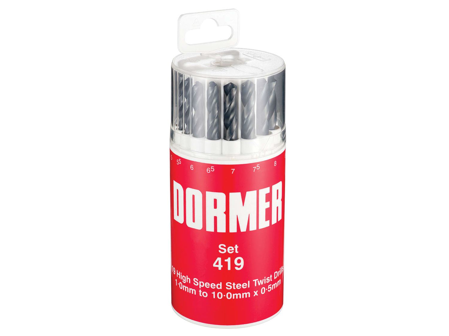 Dormer DORSET419 A191 No.419 Metric HSS Drill Set of 19 1.0-10.0 x 0.5mm