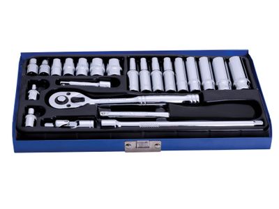 BlueSpot Tools B/S1531 1/4in Metric Socket Set, 24 Piece